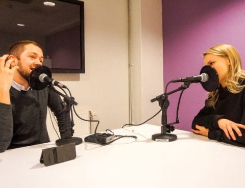 Markus Kvavik og Lisa Børud samtaler